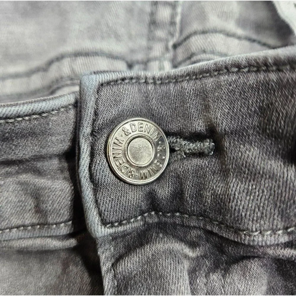 (3/$35) &Denim By H&M Size 28‎ Skinny Ankle Regular Waist Distressed Grey Jeans
